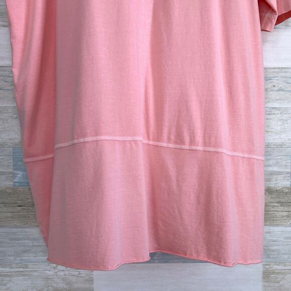 Oublier Varsity V Neck Longline Tee Rose Pink Oversized Mens Big & Tall Size XL - Picture 7 of 12